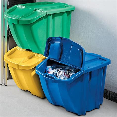 Organize and Recycle with Stackable Recycling Bins