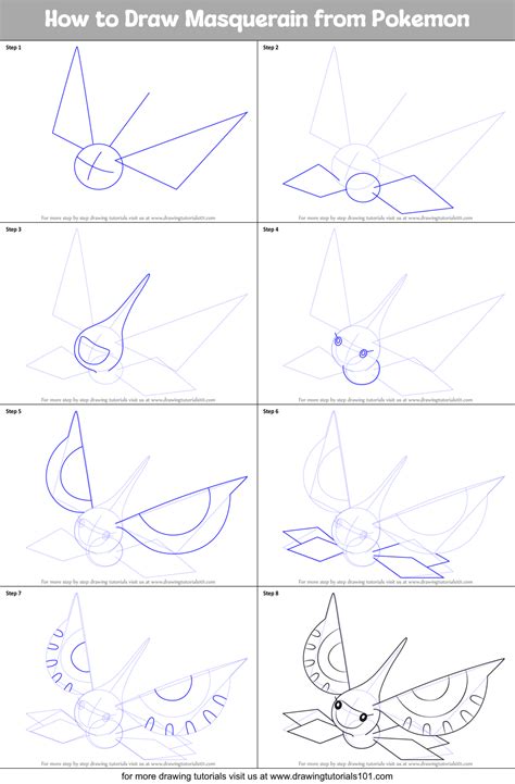 How to Draw Masquerain from Pokemon (Pokemon) Step by Step ...