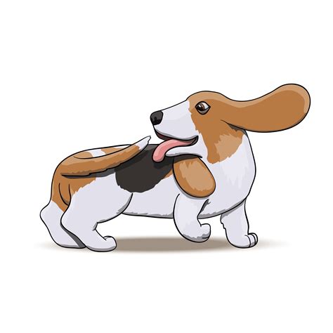 Basset Hound Chasing his Tail. Cartoon Dog Illustration | Dog illustration, Cartoon dog, Vector ...