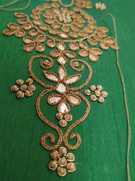 Gota patti work | Hand work embroidery, Hand embroidery designs, Hand embroidery videos