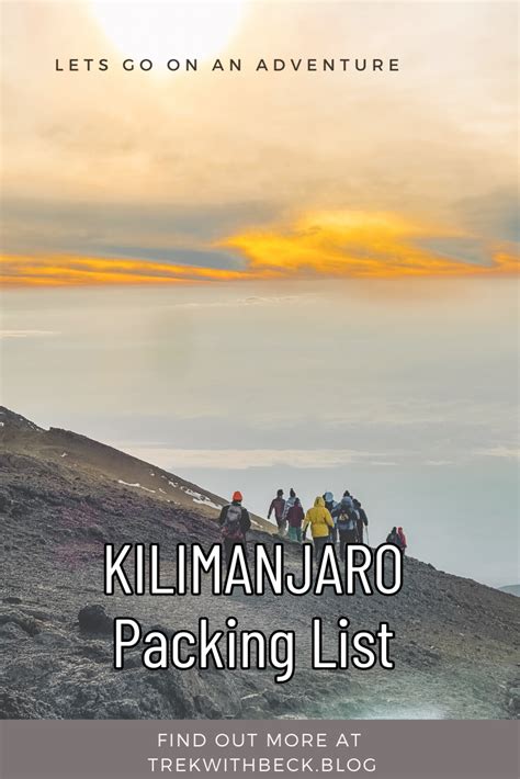 Mount Kilimanjaro - PACKING LIST - TREKwithBECK