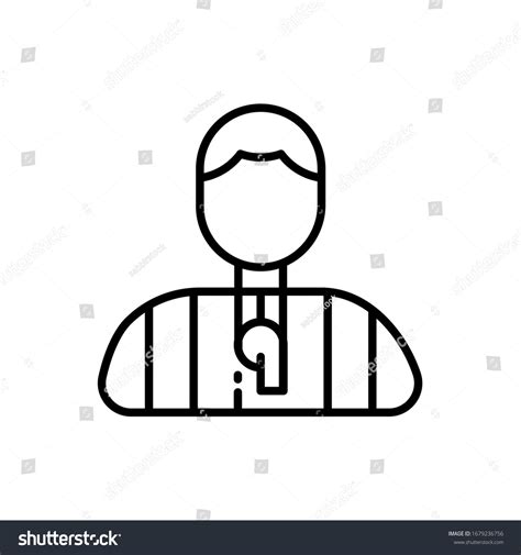 Referee Icon Flat Vector Graphic White Stock Vector (Royalty Free ...