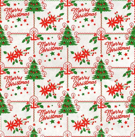 Vintage Merry Christmas page | Vintage christmas wrapping paper ...