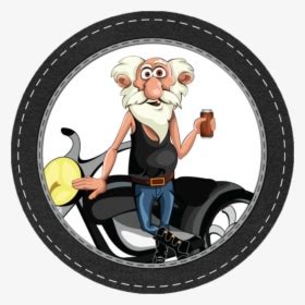 Old Biker Cartoon, HD Png Download - kindpng