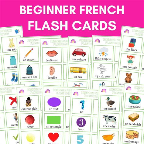 French Flashcards French Worksheets Flashcards For Kids Kids Math - Riset