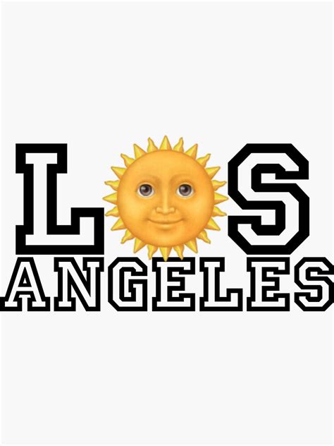 "Los Angeles sun emoji (black text)" Sticker by kkkevinacunaaa | Redbubble