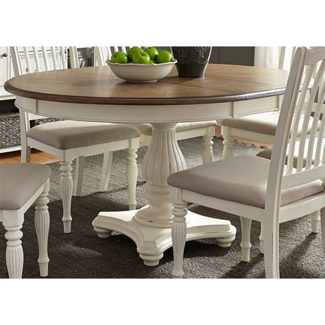 Pedestal Table with Leaf | Dinette tables, Dining table makeover, Dinette