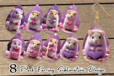 Earring Valentine Lilac Gerbil Graphic by Artnoy · Creative Fabrica