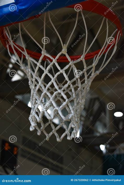 Basketball Hoop and Net in Close-up. Stock Photo - Image of blue, background: 267320062