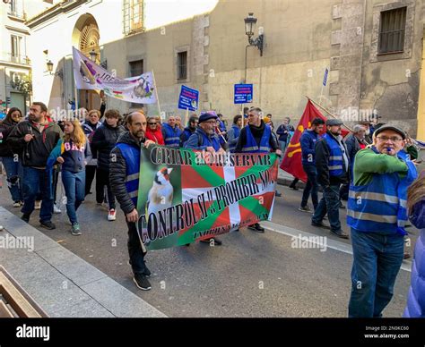 Madrid, Spain, 05 February, 2023. Protest against the animal law at ...