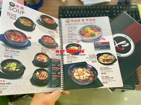 In menu cho quán ăn Hàn Quốc, in thực đơn cho quán ăn Hàn Quốc - In Kỹ Thuật Số Since 2006, giá ...