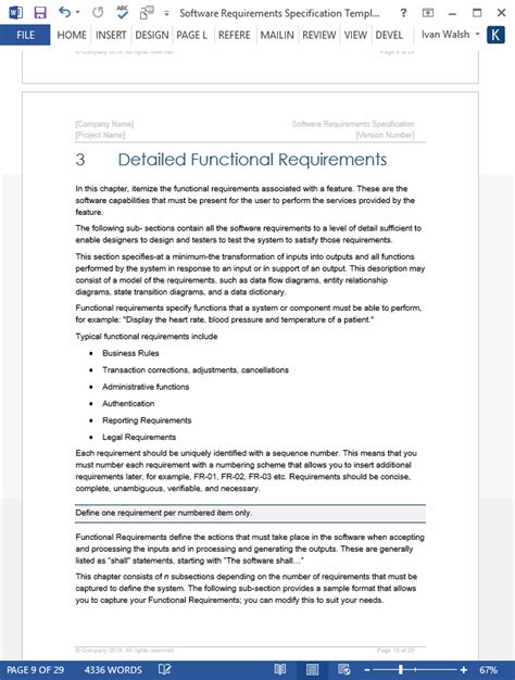 Software Requirements Specification Template - Technical Writing Tips