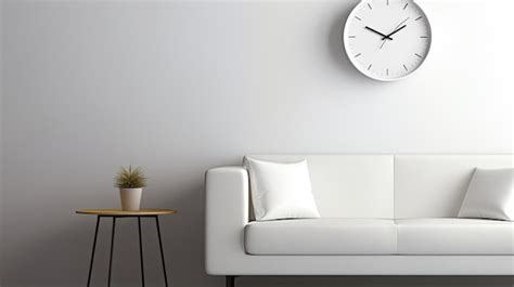 Premium AI Image | Minimalist White Clock on Wall