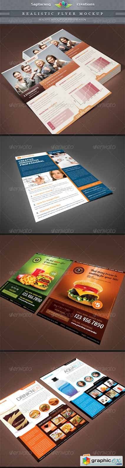 Realistic Flyer Mockup Template 2883602 » Free Download Vector Stock Image Photoshop Icon