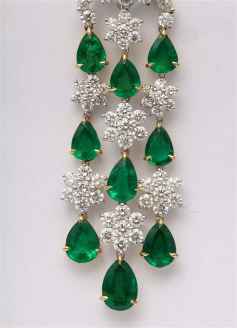 Emerald and Diamond Chandelier Earrings For Sale (Free Shipping) at ...