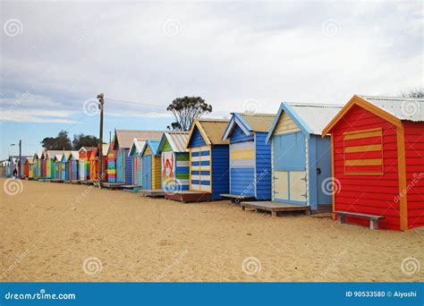 Brighton Beach Houses stock photo. Image of cloud, victoria - 90533580