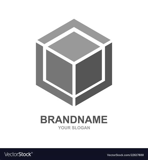 Cube logo design icon outbox Royalty Free Vector Image
