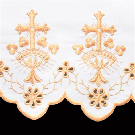 Altar Cloth- Gold or White Embroidery #7006, 7007, 100% Pure Linen ...