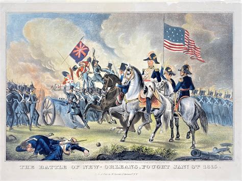 Lot - Currier & Ives "The Battle Of New Orleans Hand Colored Lithograph