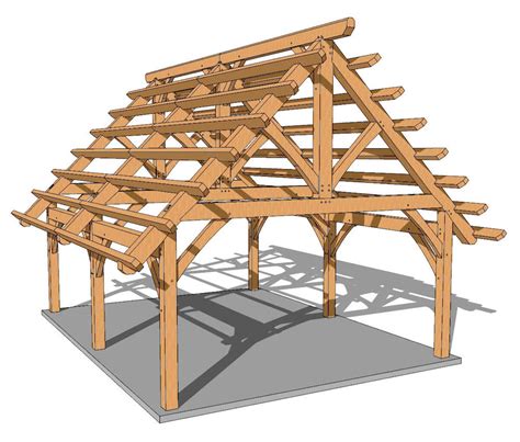 18x24 Foot Timber Frame Pavilion Plan - Timber Frame HQ