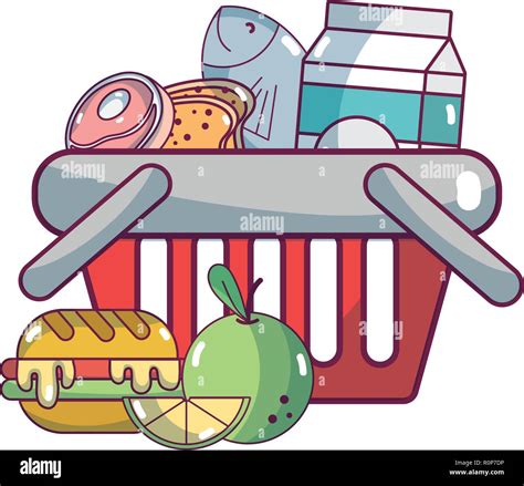 supermarket grocery products cartoon Stock Vector Image & Art - Alamy