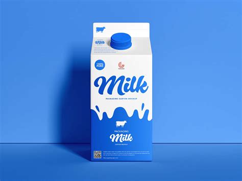 Free Milk Carton Packaging Mockup (PSD)