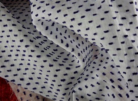 Vintage cotton dotted swiss fabric dolls blue on white from antiquetextilesbydianecucci on Ruby Lane