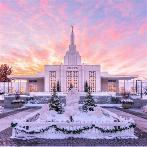 Idaho Falls Temple Winter Waterfalls - LDS Temple Pictures | Idaho falls temple, Lds temples ...