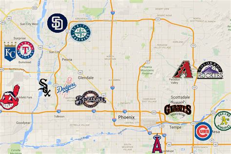 Map Of Arizona Spring Training Sites | Cities And Towns Map