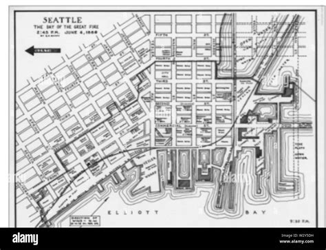 Map of Seattle's great fire of 1889-06-06 Stock Photo - Alamy