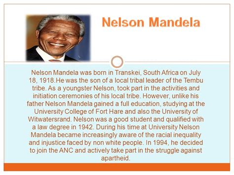 Biography Nelson Mandela PDF Nelson Mandela Apartheid, 60% OFF