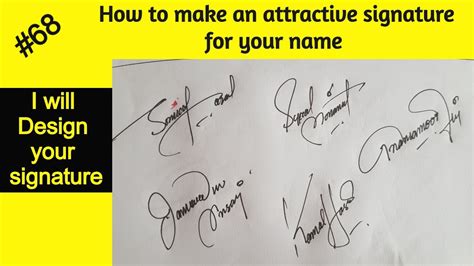 Signature style | How to make attractive signature style for my name | Signature design #68 ...