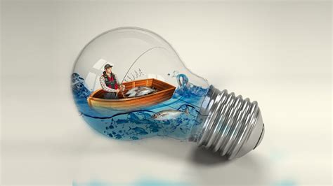 Photo Manipulation boat with water splash in bulb adobe Photoshop Tutorial by white dot academy ...