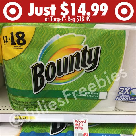 [Target] Bounty Paper Towels 12 Roll just $14.99 (Reg. $18.49) - Julie ...