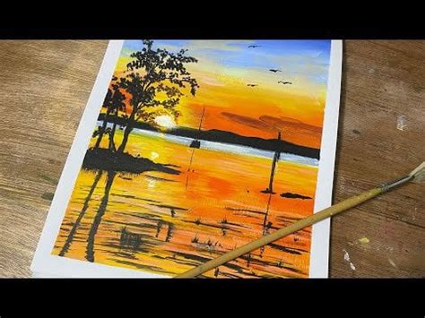 Yellow sunset Acrylic Painting : r/Artists