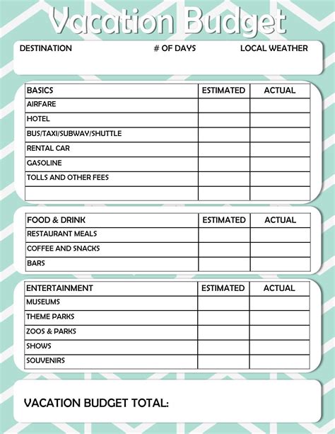 Vacation Expense Spreadsheet Free Printable Travel — db-excel.com