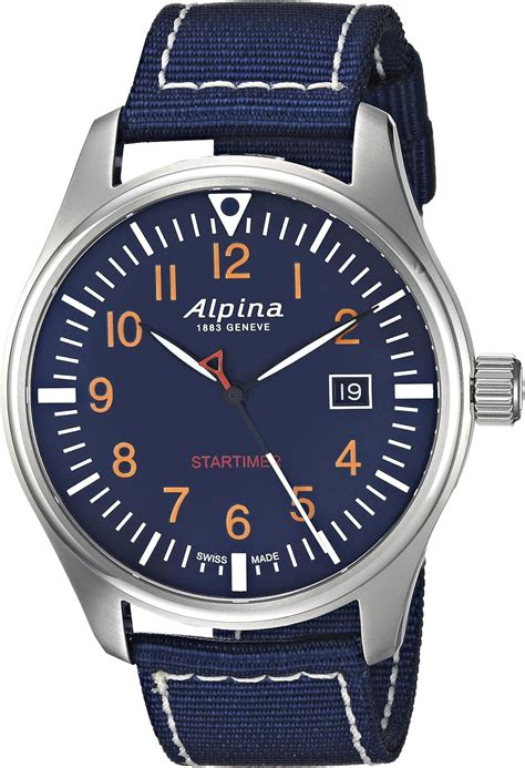 Alpina Men's Analog Swiss Quartz Watch with Nylon Strap AL-240N4S6 ...