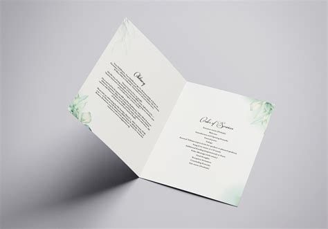 Floral Funeral Program Template | Brochure Templates ~ Creative Market