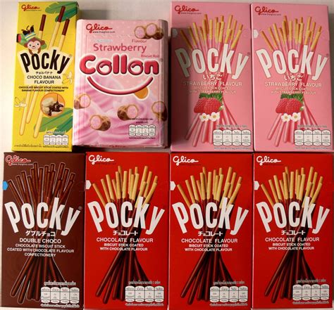 Glico Pocky Chocolate Strawberry Double Banana Biscuit Stick Roll Snack 8 Yummy Delicious