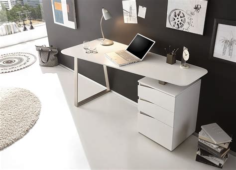 Bureau d'Ordinateur Blanc Laqué Mat pour chambre enfant & ado