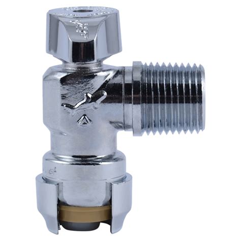 SharkBite Chrome 1/2-in Push-to-Connect x MIP Quarter Turn Angle Valve ...