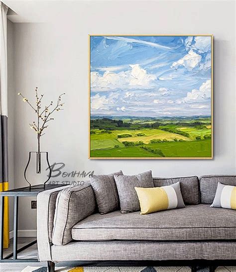 Landscape Canvas Wall Art Large Original Oil Painting | Etsy Acrylic ...