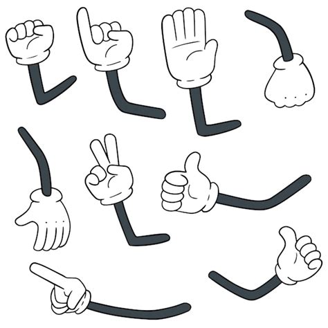 Vector set of cartoon arms | Premium Vector