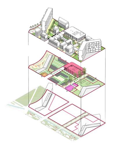 an architectural diagram showing the various levels of buildings