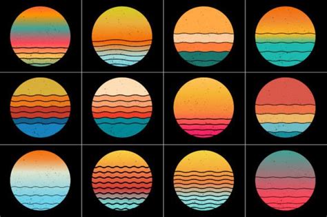 Sunset Retro Vintage Background Bundle Bundle · Creative Fabrica