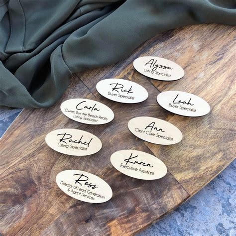 Engraved Custom Name Tags Magnetic or Safety Pin Premium | Etsy