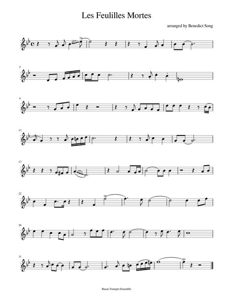 LES FEUILLES MORTES Sheet music | Download free in PDF or MIDI | Musescore.com