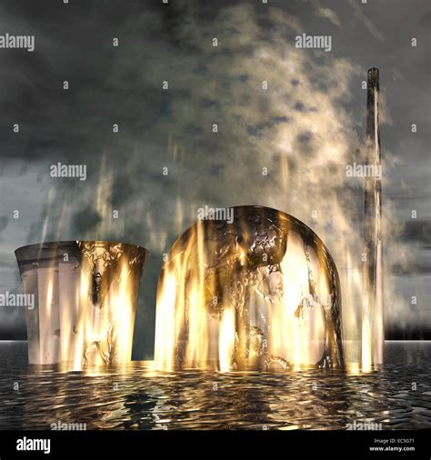 Digital visualization of a nuclear meltdown Stock Photo - Alamy