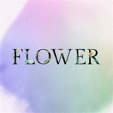 Psd flower word floral font | Premium PSD - rawpixel