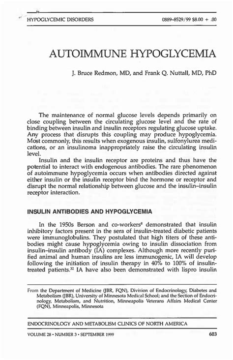 (PDF) Autoimmune hypoglycemia